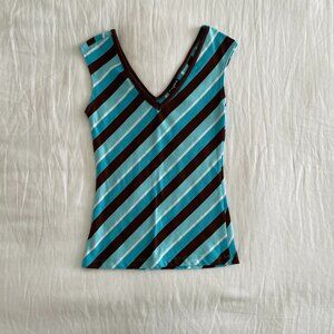 Y2k Vintage FANG Striped Top (sz M)